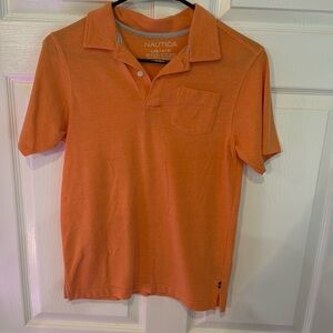 #51 Boys Nautica orange shirt with pocket.